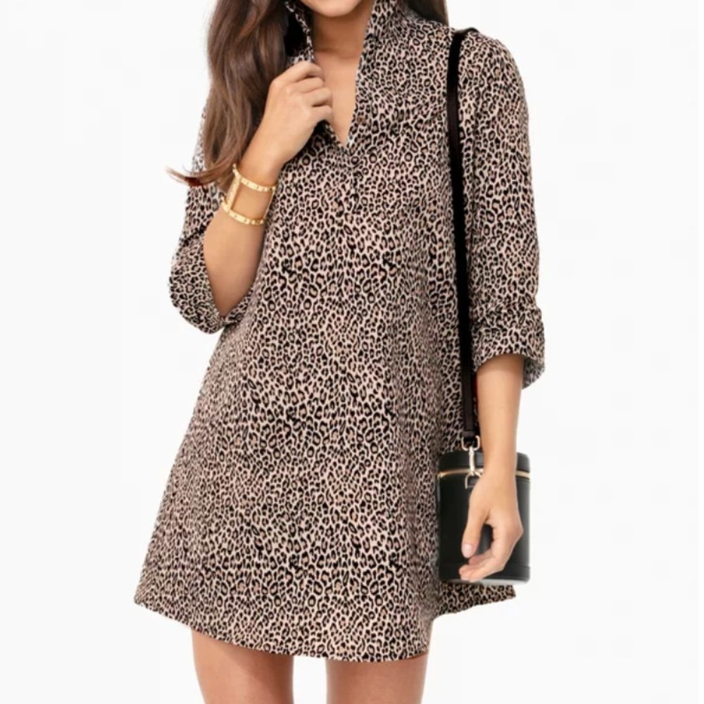 NWOT Tuckernuck Megan Taffeta Dress - Leopard Print
